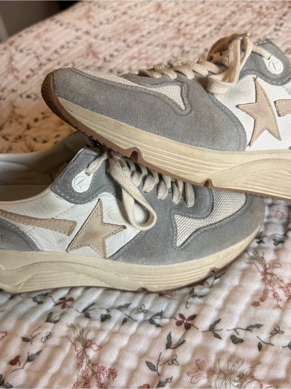 Golden Goose Women's Beige, Gray & Cream Running-Style Sneakers